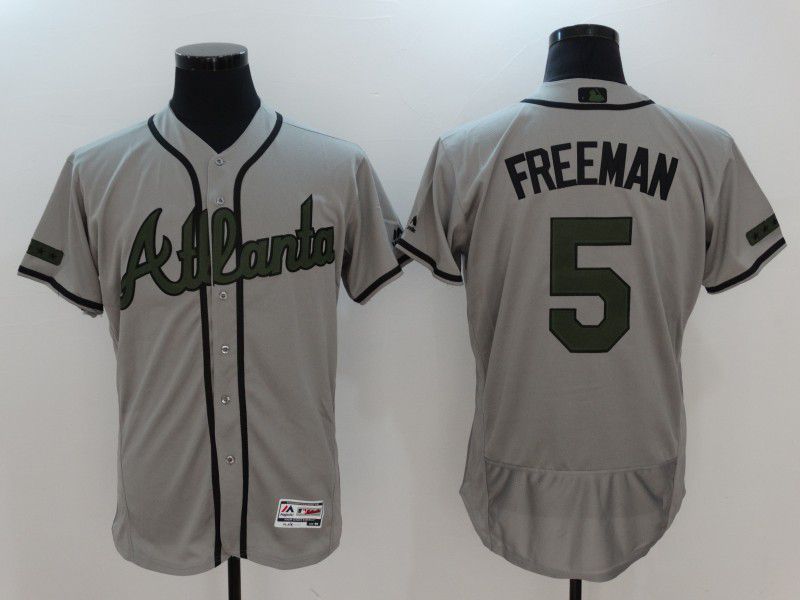 2017 Men MLB Atlanta Braves #5 Freeman Grey Elite Commemorative Edition Jerseys->minnesota twins->MLB Jersey